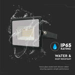 30W(2510Lm) LED-strålkastare, V-TAC, IP65, svart, kallvitt ljus 406500K
