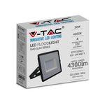 2x komplekts_50W(4300Lm) LED Prožektors, V-TAC, IP65, melns, neitrāli balta gaisma 4000K