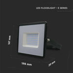2x komplekts_50W(4300Lm) LED Prožektors, V-TAC, IP65, melns, neitrāli balta gaisma 4000K