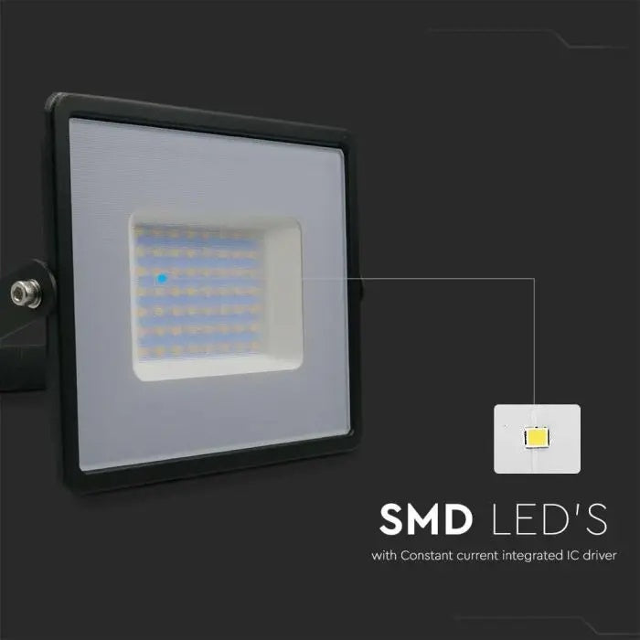 2x komplekts_50W(4300Lm) LED Prožektors, V-TAC, IP65, melns, neitrāli balta gaisma 4000K