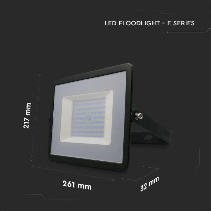 SALE_100W(8700Lm) LED kohtvalgusti, V-TAC, IP65, must, jaheda valge 6500K