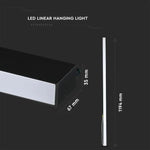 40W(3270Lm) LED pendant linear light, V-TAC SAMSUNG, IP20, black, cold white light 6400K