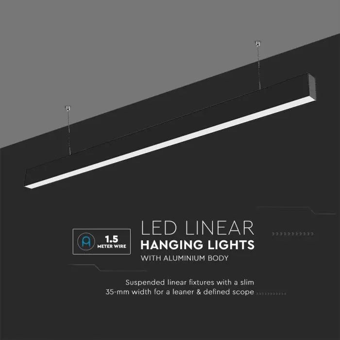 40W(3270Lm) LED pendant linear light, V-TAC SAMSUNG, IP20, black, cold white light 6400K