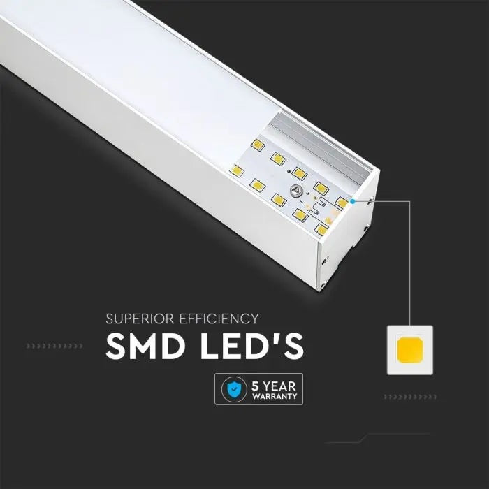40W(3270Lm) LED pendant linear light, V-TAC SAMSUNG, IP20, white, cold white light 6400K