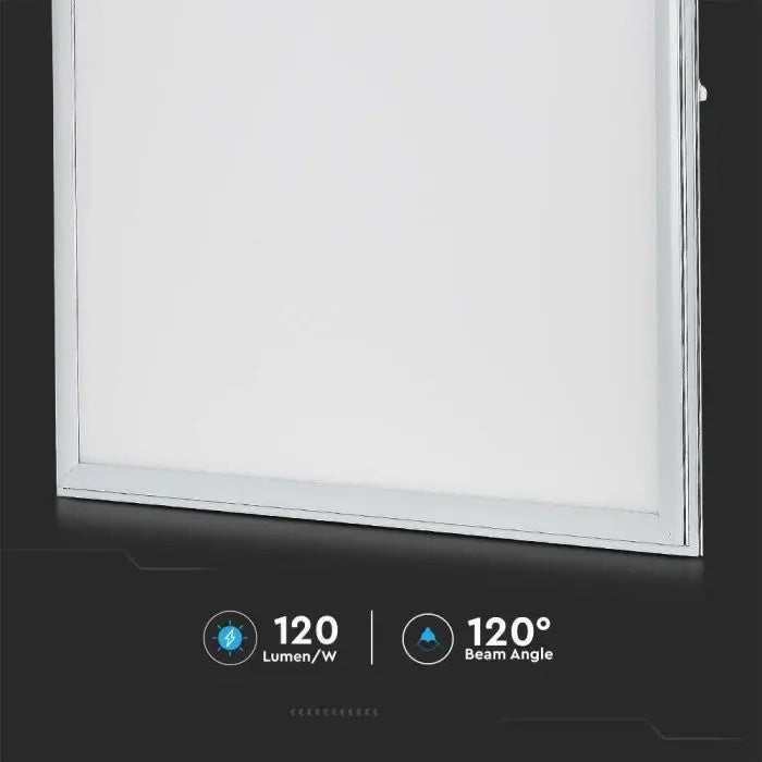 29W (3960Lm) LED-paneel 600x600mm, V-TAC, 4500K neutraalne valge valgus, tarnitakse koos toiteplokiga.