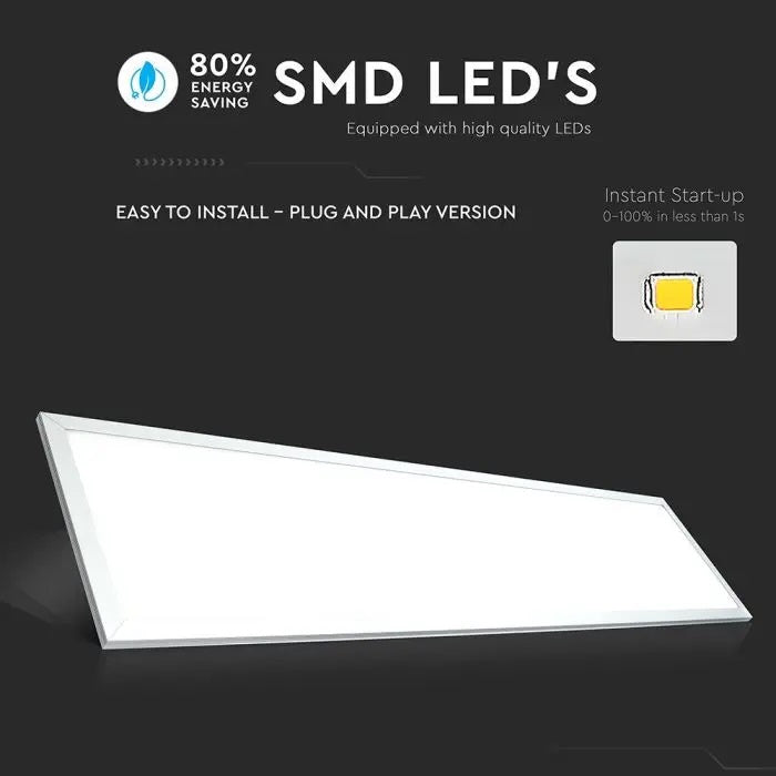 29W(3960Lm) LED panelis 300x1200mm, V-TAC, silti balta gaisma 3000K, komplektā ar barošanās bloku