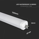 36W(4320Lm) 120Lm/W, 120cm LED Linear valgusti, G-seeria, IP65, V-TAC, ilma pistikuta (kaabliühendus), neutraalne valge 4000K