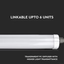 48W(5760Lm) 150Lm/W, 150cm LED Linear luminaire, G-series, IP65, V-TAC, without plug (cable connection), cold white light 6500K