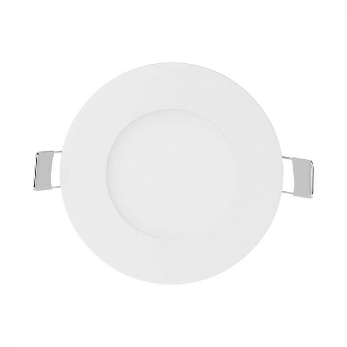 3W(130Lm) LED paneel süvistatav ümmargune, V-TAC, IP20, valge, soe valge valgus 2700K