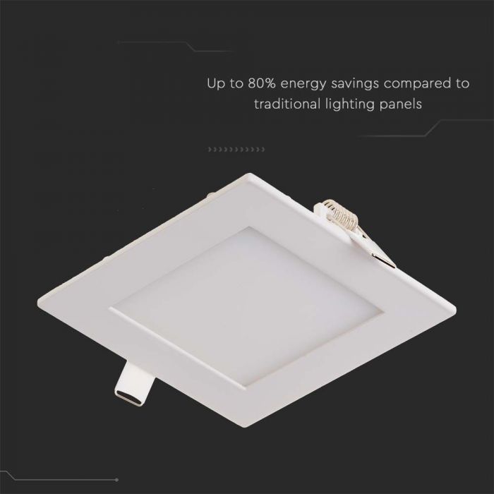 SALE_3W(130Lm) LED paneel süvistatav ruut, V-TAC, soe valge valgus 2700K, koos toiteplokiga.