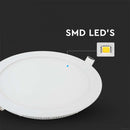 22W((2265Lm) LED Panelis iebūvējams apaļš, V-TAC, IP20,  balts, neitrāli balta gaisma 4000K