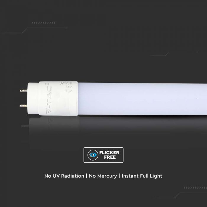 T8 7W(1120Lm) LED lamp, 60cm NANO plast, V-TAC, 5 aastat garantiid, IP20, G13, jaheda valge 6400K