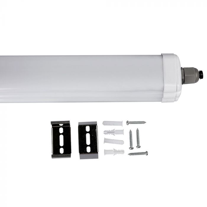 Линейный светодиодный светильник 24Вт(3840Лм) 120см, V-TAC, гарантия 5 лет, IP65, без вилки (подключение кабеля), холодный белый свет 6500K