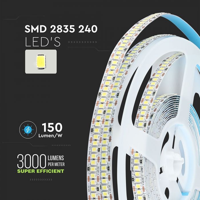 Hind 1m_18W(3000Lm) LED lint, 240 dioodi SMD2835, veekindel IP20, V-TAC, neutraalne valge valgus 4000K