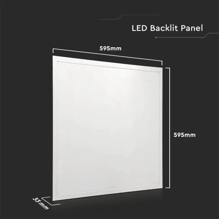 36W(4320Lm) LED Panel 595x595mm(600x600mm), V-TAC SAMSUNG, IP20, neutral white light 4000K, complete with power supply unit
