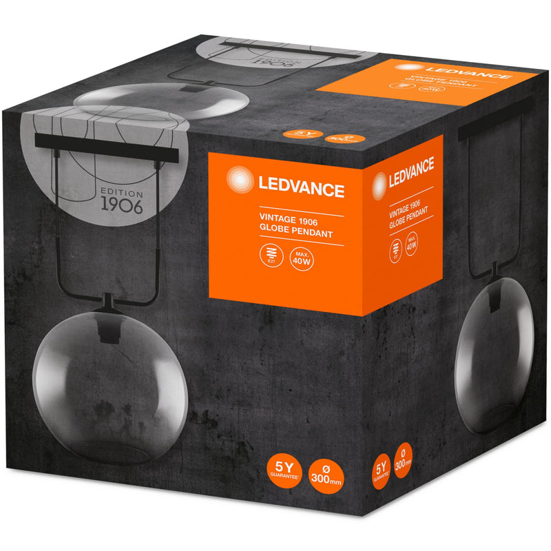 LEDVANCE VINTAGE 1906 Iekarams spuldžu ietvars, dūmu pelēks, IP20, stikla