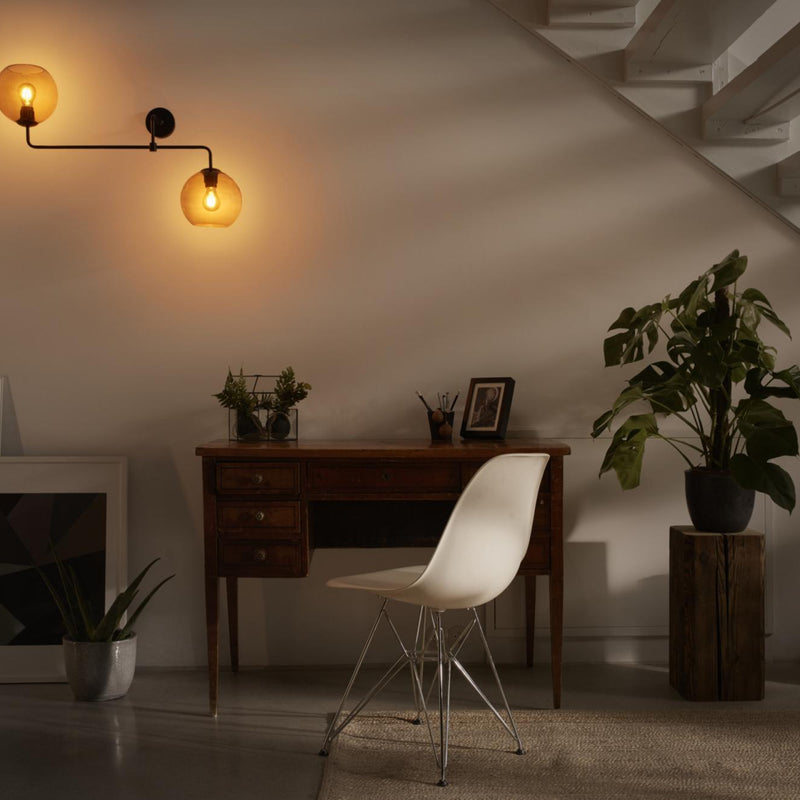 LEDVANCE VINTAGE 1906 sienas-griestu gaismeklis, E27, IP20, dūmu pelēks, stikla