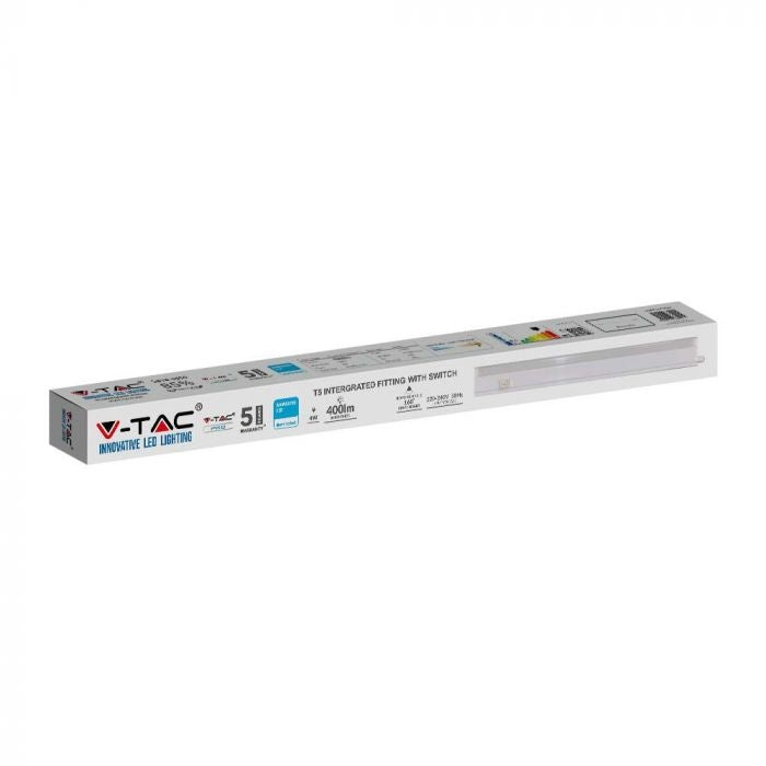 T5 4W(400Lm) 30cm LED V-TAC SAMSUNG spuldze, garantija 5 gadi, IP20, auksti balta gaisma 6500K