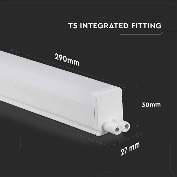 T5 4W(400Lm) 30cm LED V-TAC SAMSUNG spuldze, garantija 5 gadi, IP20, auksti balta gaisma 6500K