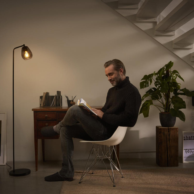LEDVANCE VINTAGE 1906 grīdas lampa, E27, IP20, dūmu pelēka, stikla