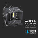 SUPERAKCIJA_5W(700Lm) LED BRIDGELUX sienas gaismeklis, V-TAC, IP65, melns, kvadrāta, silti balta gaisma 3000K