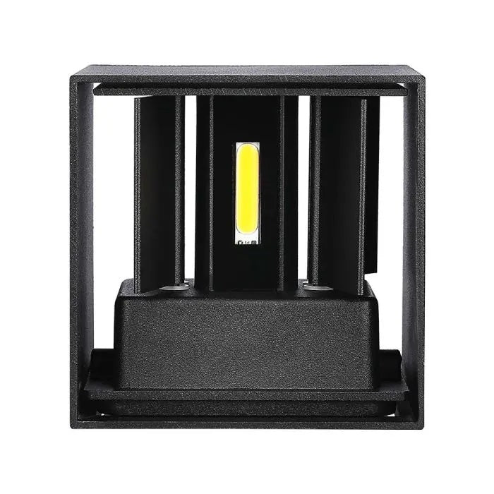 SUPERAKCIJA_5W(700Lm) LED BRIDGELUX sienas gaismeklis, V-TAC, IP65, melns, kvadrāta, silti balta gaisma 3000K