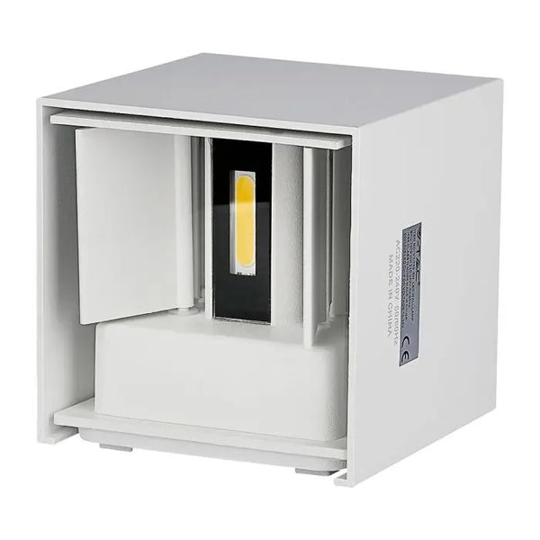 5W(700Lm) LED BRIDGELUX wall lamp, V-TAC, IP65, white, square, warm white light 3000K