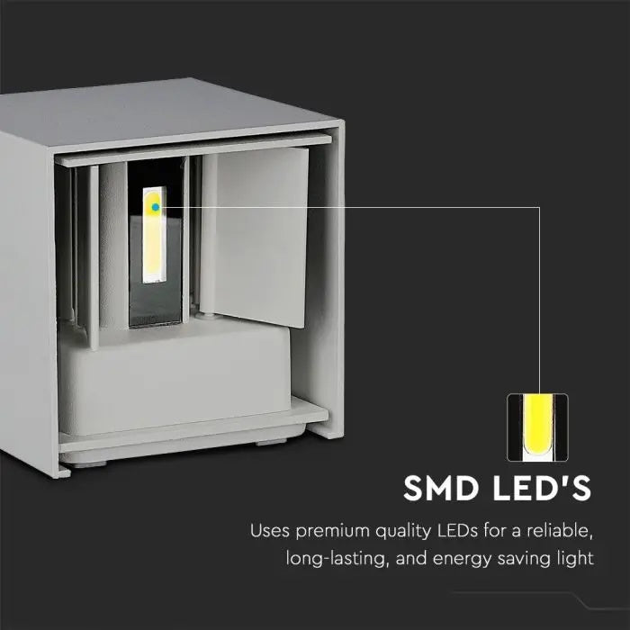 SUPERACTION_5W(700Lm) LED BRIDGELUX настенный светильник, V-TAC, IP65, серый, квадратный, нейтральный белый 4000K