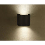 5W(700Lm) LED BRIDGELUX väggarmatur, V-TAC, IP65, svart, rund, varmvitt ljus 3000K