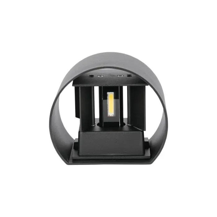 5W(700Lm) LED BRIDGELUX seinavalgusti, V-TAC, IP65, must, ümmargune, neutraalne valge 4000K