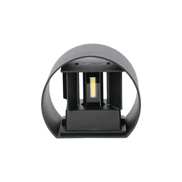 5W(700Lm) LED BRIDGELUX wall light, V-TAC, IP65, black, round, warm white light 3000K