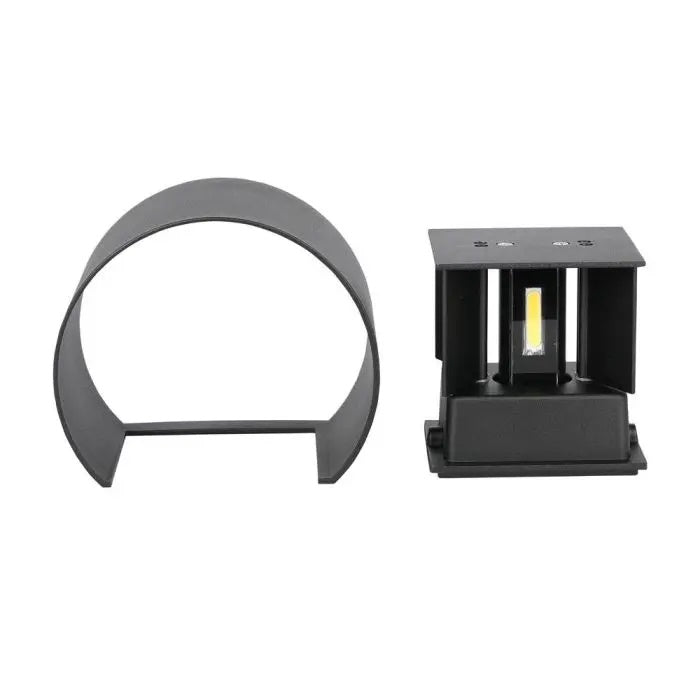 5W(700Lm) LED BRIDGELUX wall lamp, V-TAC, IP65, black, round, neutral white light 4000K