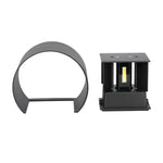 5W(700Lm) LED BRIDGELUX väggarmatur, V-TAC, IP65, svart, rund, varmvitt ljus 3000K