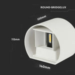 5W(700Lm) LED COB fasādes gaismeklis, V-TAC, IP65, balts, silti balta gaisma 3000K