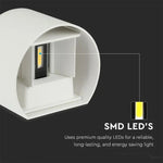 5W(700Lm) LED COB fasādes gaismeklis, V-TAC, IP65, balts, silti balta gaisma 3000K