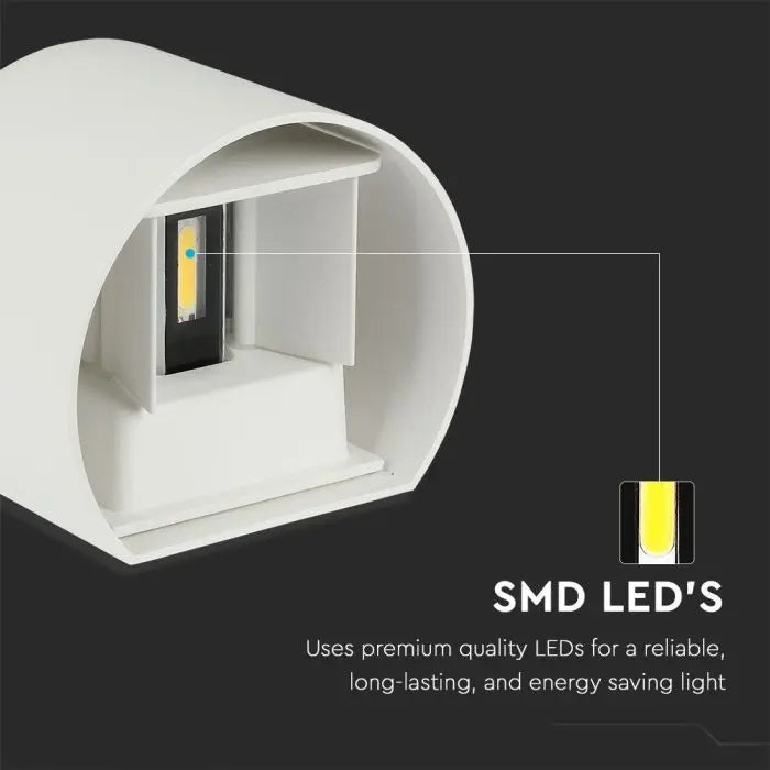 5W(700Lm) LED COB fasādes gaismeklis, V-TAC, IP65, balts, silti balta gaisma 3000K