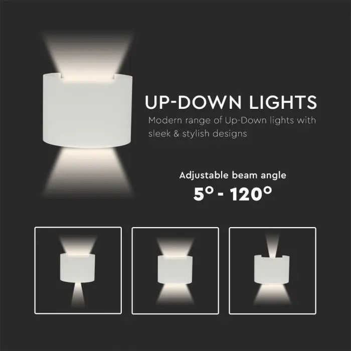 5W(700Lm) LED COB fasādes gaismeklis, V-TAC, IP65, balts, silti balta gaisma 3000K
