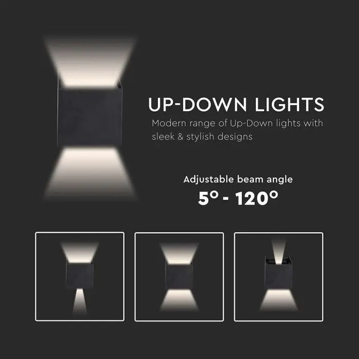 BRIDGELUX LED-fassaadivalgusti, must, IP65, kandiline, neutraalne valge 4000K