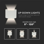 5W(700Lm) LED BRIDGELUX fassaadivalgusti, V-TAC, IP65, ümmargune, valge, neutraalne valge 4000K