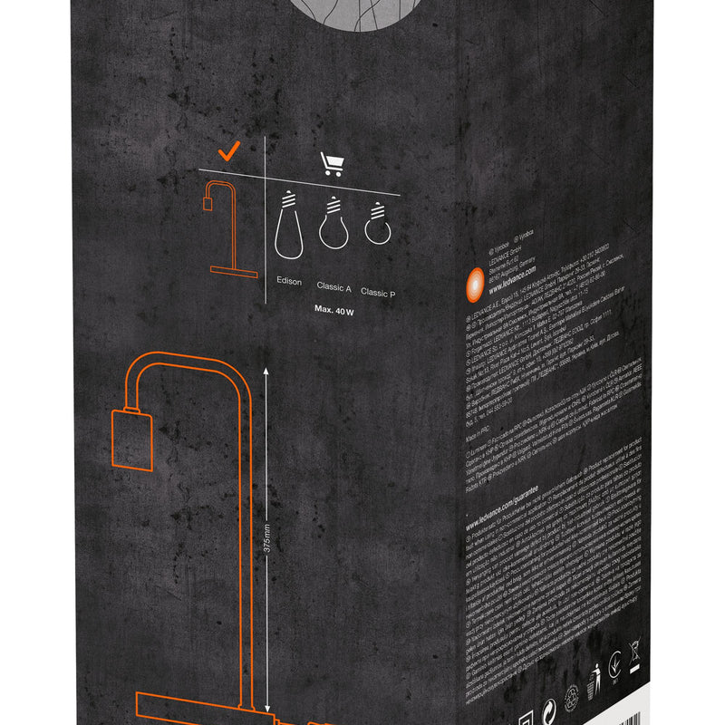 LEDVANCE VINTAGE 1906 galda lampa, E27, IP20, melna, metāla