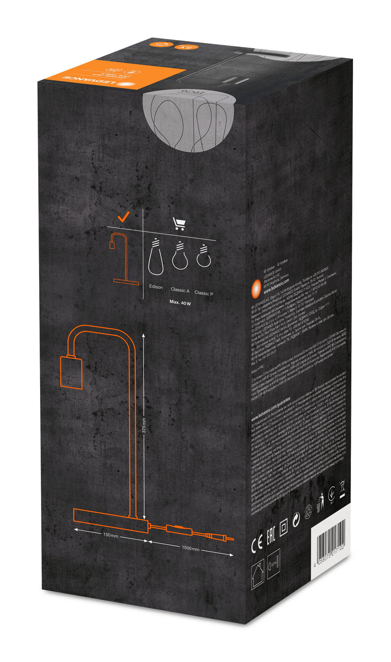 LEDVANCE VINTAGE 1906 galda lampa, E27, IP20, melna, metāla