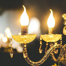 E14 4W(350Lm) LED Filament Bulb, IP20, glass, grooved, candle shape, amber color, V-TAC, warm white light 2200K