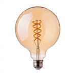 E27 4,8W (300Lm) LED-lampa Filament AMBER, V-TAC, G95, varmvitt ljus 1800K