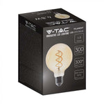 E27 4,8W (300Lm) LED-lampa Filament AMBER, V-TAC, G95, varmvitt ljus 1800K