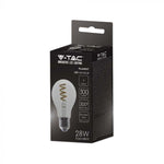 E27 4W(300Lm) LED-lampa Filament spiral, V-TAC, A60, IP20, varmvitt ljus 3000K