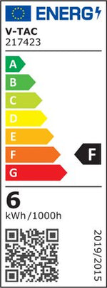 E14 6W(600Lm) LED-lampa Filament, ljusformad, V-TAC, varmvitt ljus 3000K