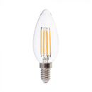 E14 6W(600Lm) LED-lampa Filament, ljusformad, V-TAC, varmvitt ljus 3000K
