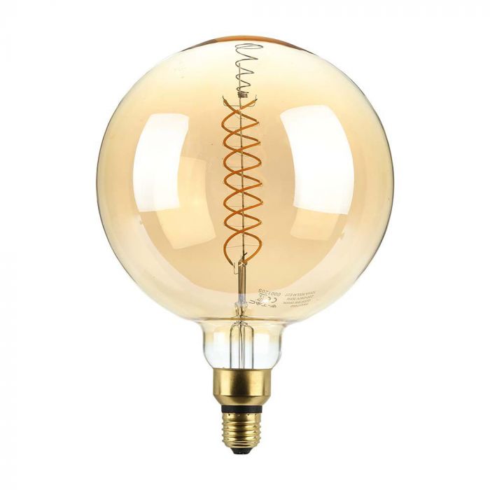 E27 8W(500Lm) LED Bulb Filament Amber, G200, V-TAC, IP20, warm white light 1800K