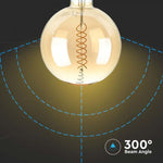 E27 8W(500Lm) LED Spuldze Filament Amber, G200, V-TAC, IP20, silti balta gaisma 1800K