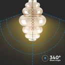 E27 8W(500Lm) LED-lampa Filament, dimbar, S200, V-TAC, varmvit 1800K